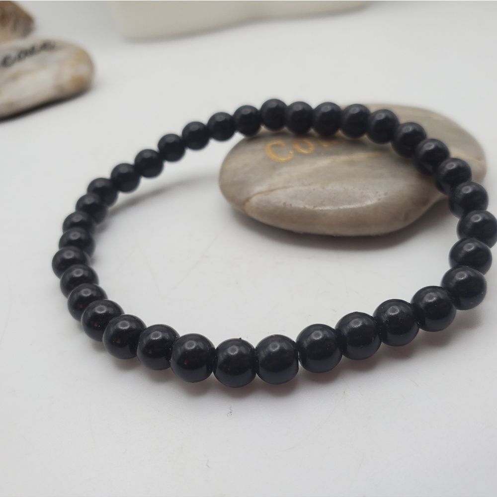 Black round ball beaded bracelet‎ - Picture 2 of 2